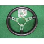 Moto-Lita, padded black leather trimmed steering wheel with fittings - 14.