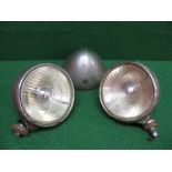 Pair of Lucas King of the Road chromed head lamps - 7" in dia (used condition but glass complete)