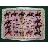 Britain's, vintage lead figures including mounted huntsmen/woman, dogs, foxes and a hare,