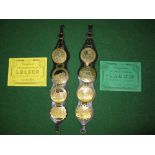 Terry Keegan,  two groups of four railway themed horse brasses,