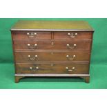 Georgian mahogany cross banded chest of drawers having two short  over three long graduated drawers