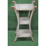 19th century French three tier painted plantstand,