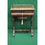 Victorian mahogany work table having lift top to reveal fitted drawer and mirror lid over single