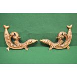 Pair of gilt wood carved wall decorations in the form of fish - 16.