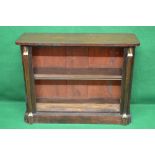 William IV mahogany bookcase with rounded corners and single fixed shelf flanked by Egyptian