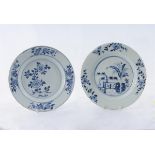 Pair of Nankin Blue and White Plates, ri