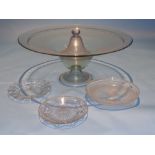 A large stemmed Glass Bowl with other Gl