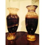 A Pair of Jasper Vases of similar size a