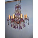 A Laura Ashley Chandelier - Brass with C