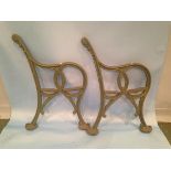 A Pair of Victorian Cast Iron Bench Ends