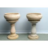 A Pair of 19thC Marble Urns with Balaste