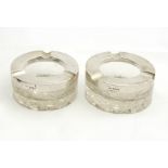 2 Silver and Glass Ashtrays - Birmingham