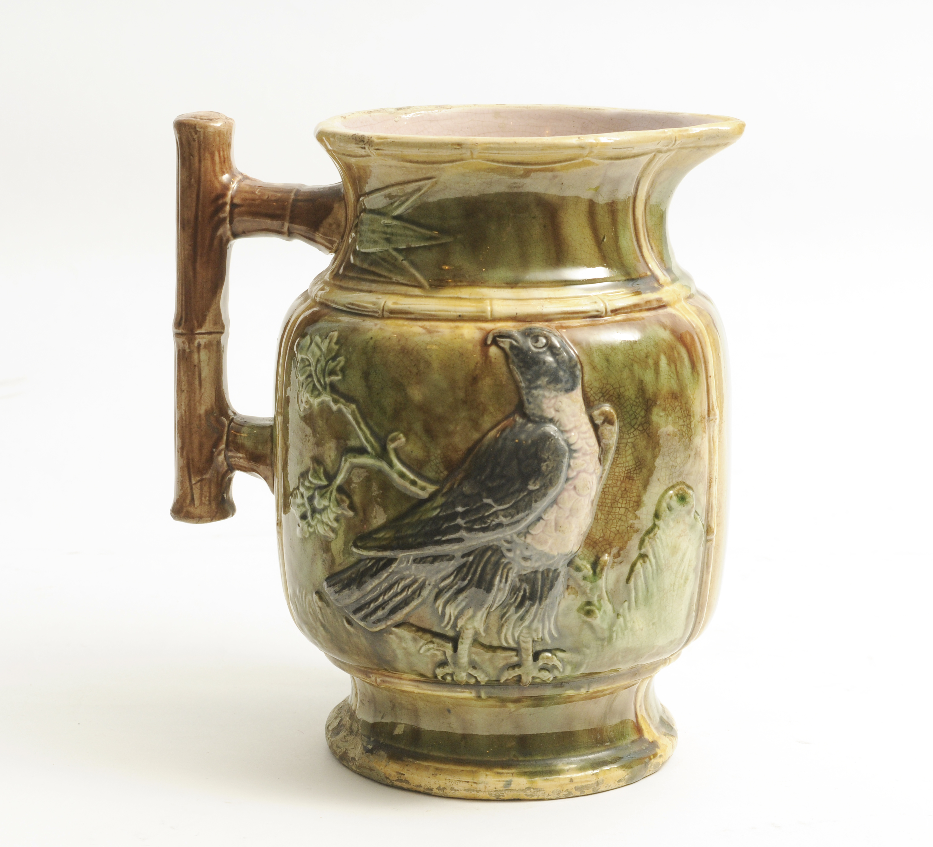 A Majolica Jug decorated with Birds