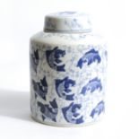 A blue and White Lidded Pot decorated wi