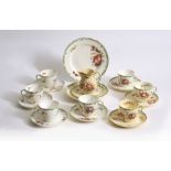 7 Coalport Teacups and Saucers, 1 Saucer