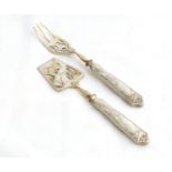 Art Nouveau Silver Plated Cake Knife and
