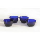 4 19thC Bristol Glass Bowls