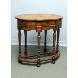 A Walnut Card Table with needlepoint int