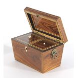 An early 19thc Tea Caddy with Boxwood an