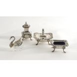 A Victorian Silver Plated Condiment Set