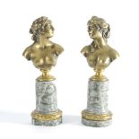 A Pair of Bronze and Ormolu Busts on Mar