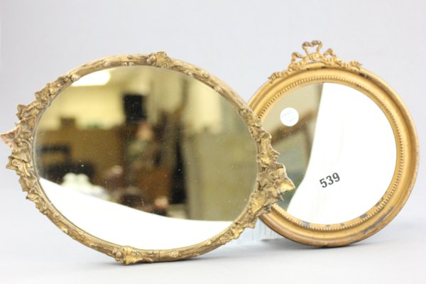 A 19th century Oval Small Peer Mirror and one other