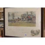 A Vintage Signed Snaffles Hunting Print 'Happy are they that Hunt for their own Pleasure'