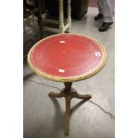 Tripod Leather Topped Wine Table