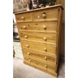 A Contemporary Pine Chest of Two over Five Drawers