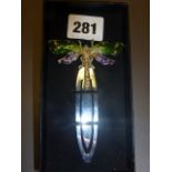 A Boxed Large Bookmark with Enamelled Butterfly