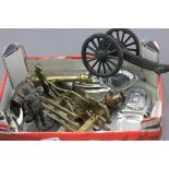 A Box of Metalware including Cannon