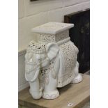 Large Ceramic Indian Elephant Stool / Stand