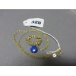 A Silver and Lapis Lazuli Pendant Necklace