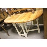 A Pine Gateleg Table with painted base