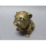 A Vintage Bronze Bulldog with Glass Eyes