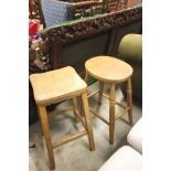 A Beech and Elm Vintage High Stool and one other