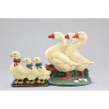Two Cast Iron Doorstops including Ducks and Geese
