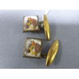 A Pair of Vintage Gents Cufflinks the panels depicting horse heads