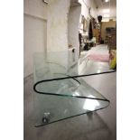 A Contemporary Glass Coffee Table in the Scandinavian style