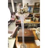 An Art Glass Pulpit Vase of Tall Dimensions plus Pair of Continental Match Holders and Strikers