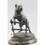 A Bronze Bulldog on marble plinth signed Valtonr