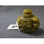 A Carved Stone Opium Bottle