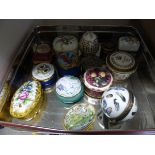 A Collection of Ceramic Trinket Boxes including Limogue and Royal Worcester