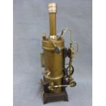 Stationary Steam Engine 39.5 inches in height with Schaffer & Badenberg pressure gauge