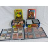 Approximately 1200 Magic: The Gathering collector cards in albums and two tins