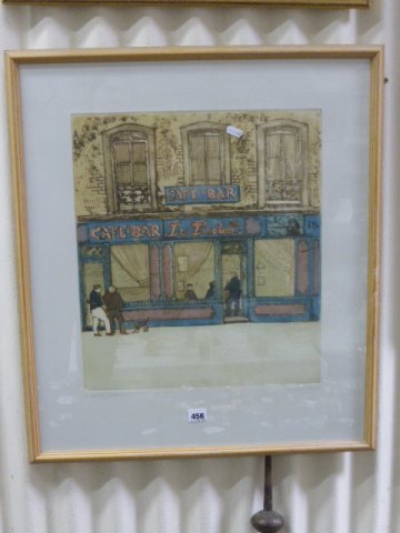Three Richard Beer Signed Limited Edition Coloured Engravings = Cafe Turbot, Palace Royal and - Image 2 of 3