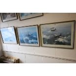 Three Framed and Glazed Robert Taylor Prints - Wellington, Lancaster and Hurricane, each signed by