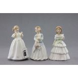 Three Royal Doulton Figurines: My First Pet HN3122, Julie HN2995 and Catherine HN3044