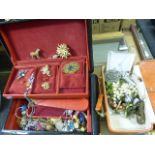 Two Jewellery Boxes of Costume Jewellery