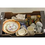 A Quantity of China to include Queen Victoria Jubilee Jugs, Jelly Moulds, Wedgwood Jasperware,